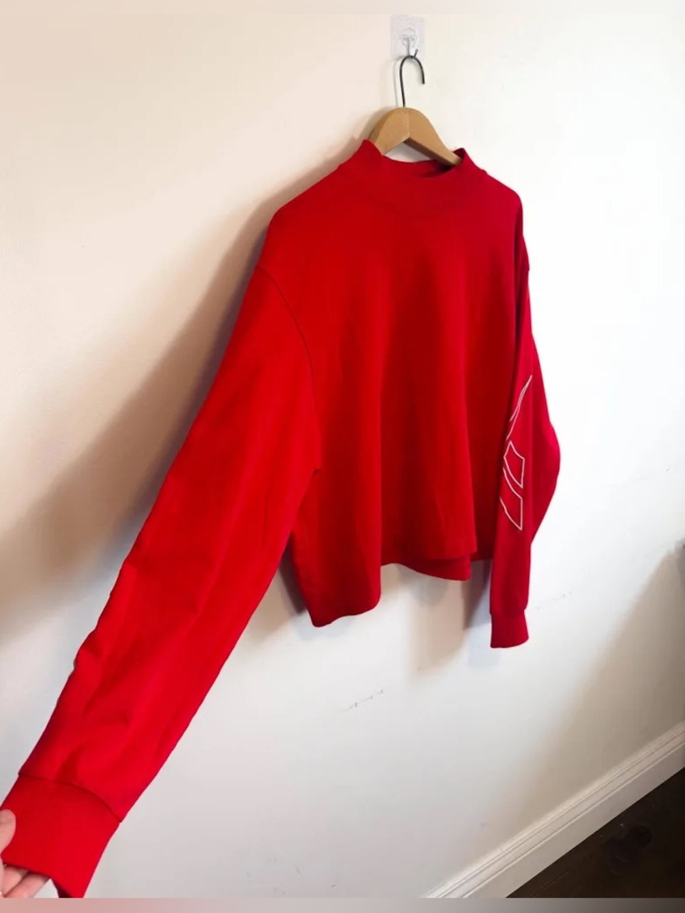 Reebok classic Pyer moss red jersey with embroidered sleeves